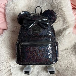 New Celestial Black Sequins Loungefly mini backpack